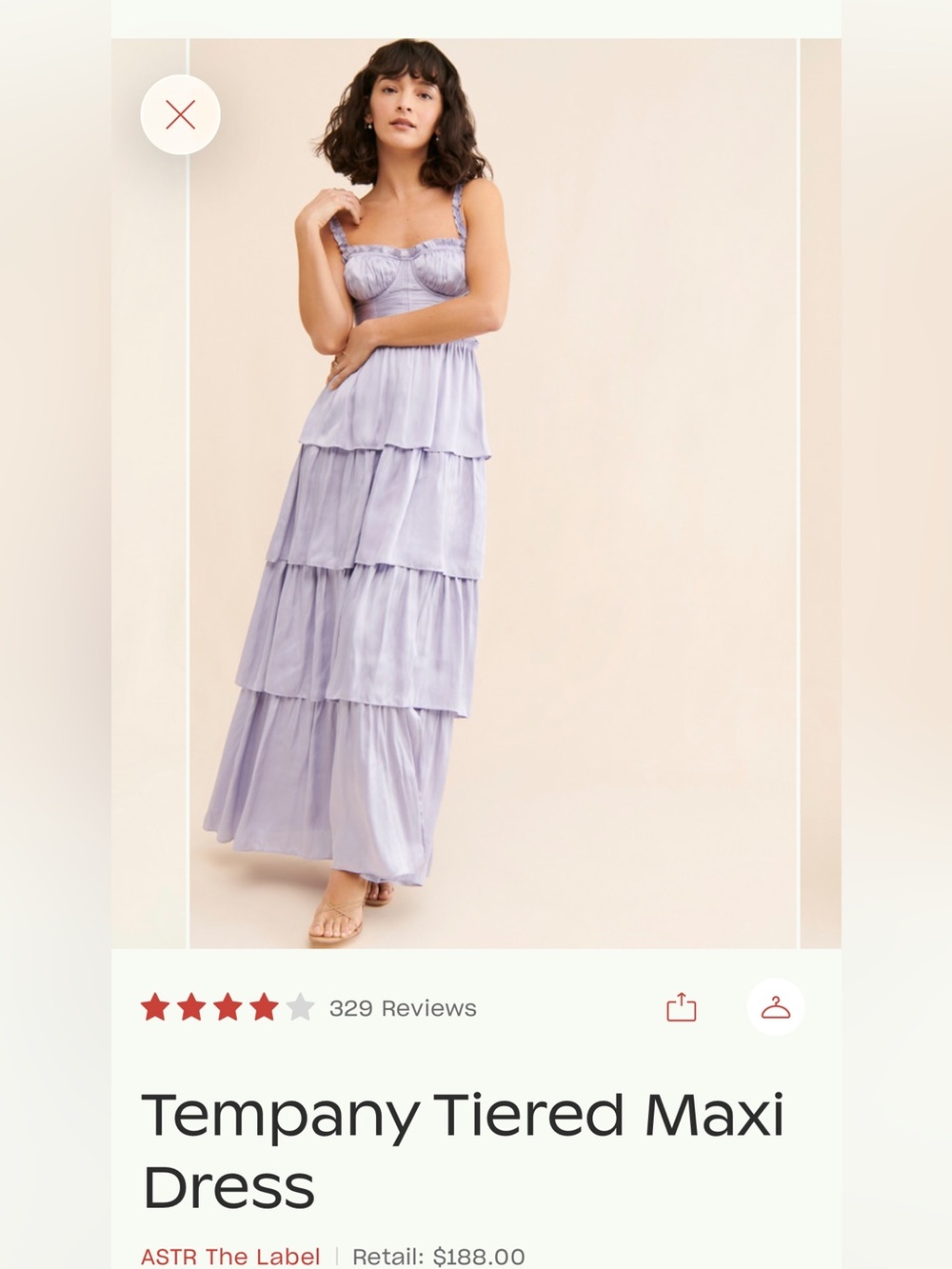 Astr Lilac Tiered Maxi Dress